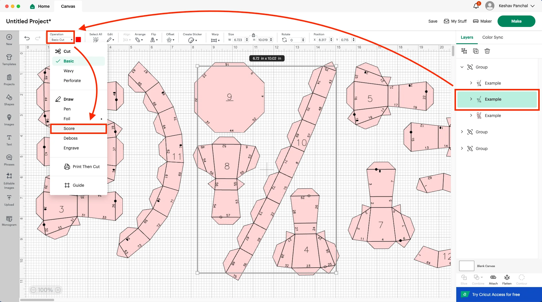 Cricut Design Space, step 9