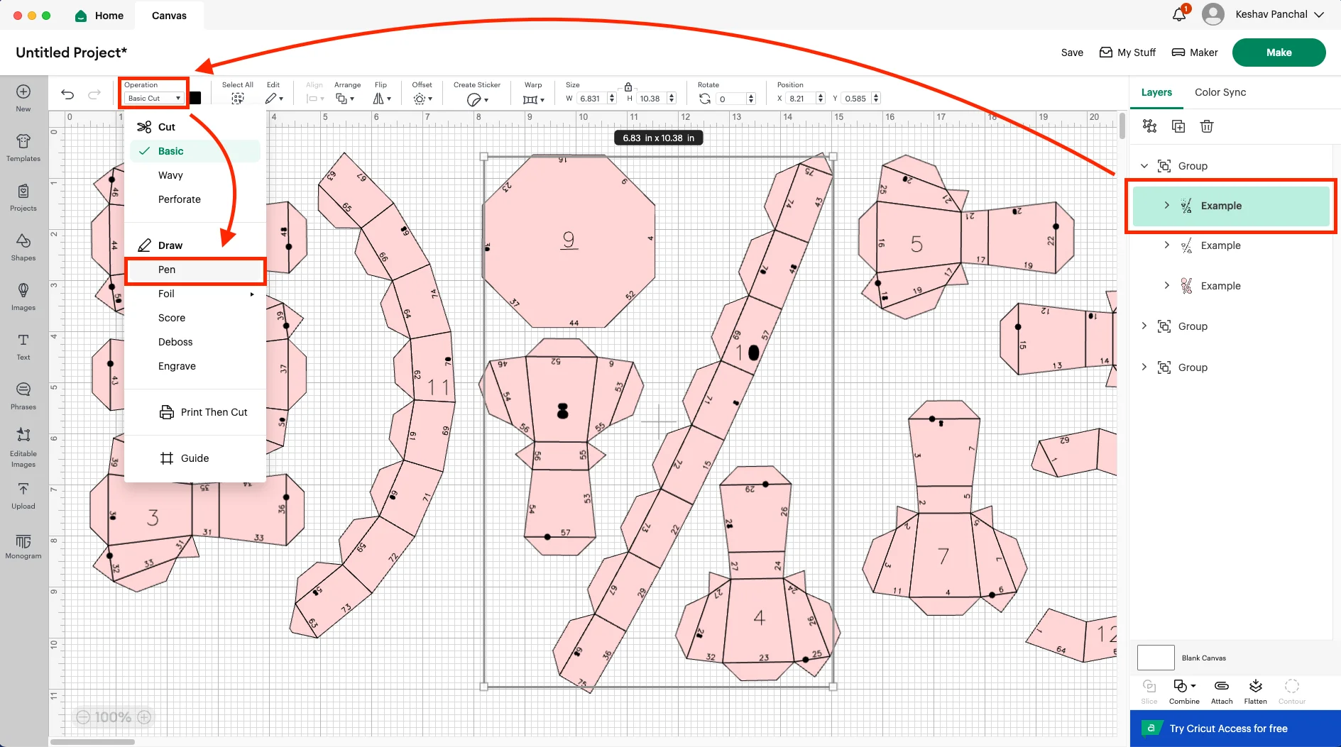 Cricut Design Space, step 8