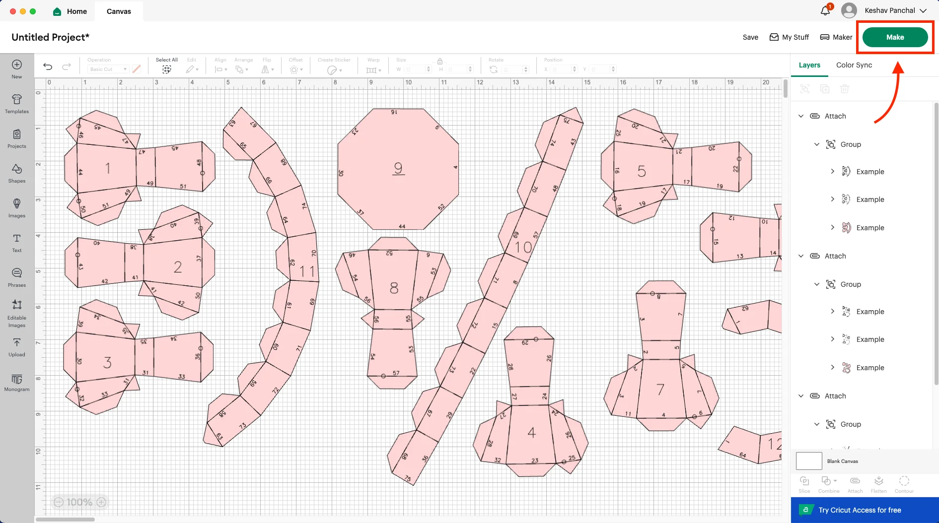 Cricut Design Space, step 12
