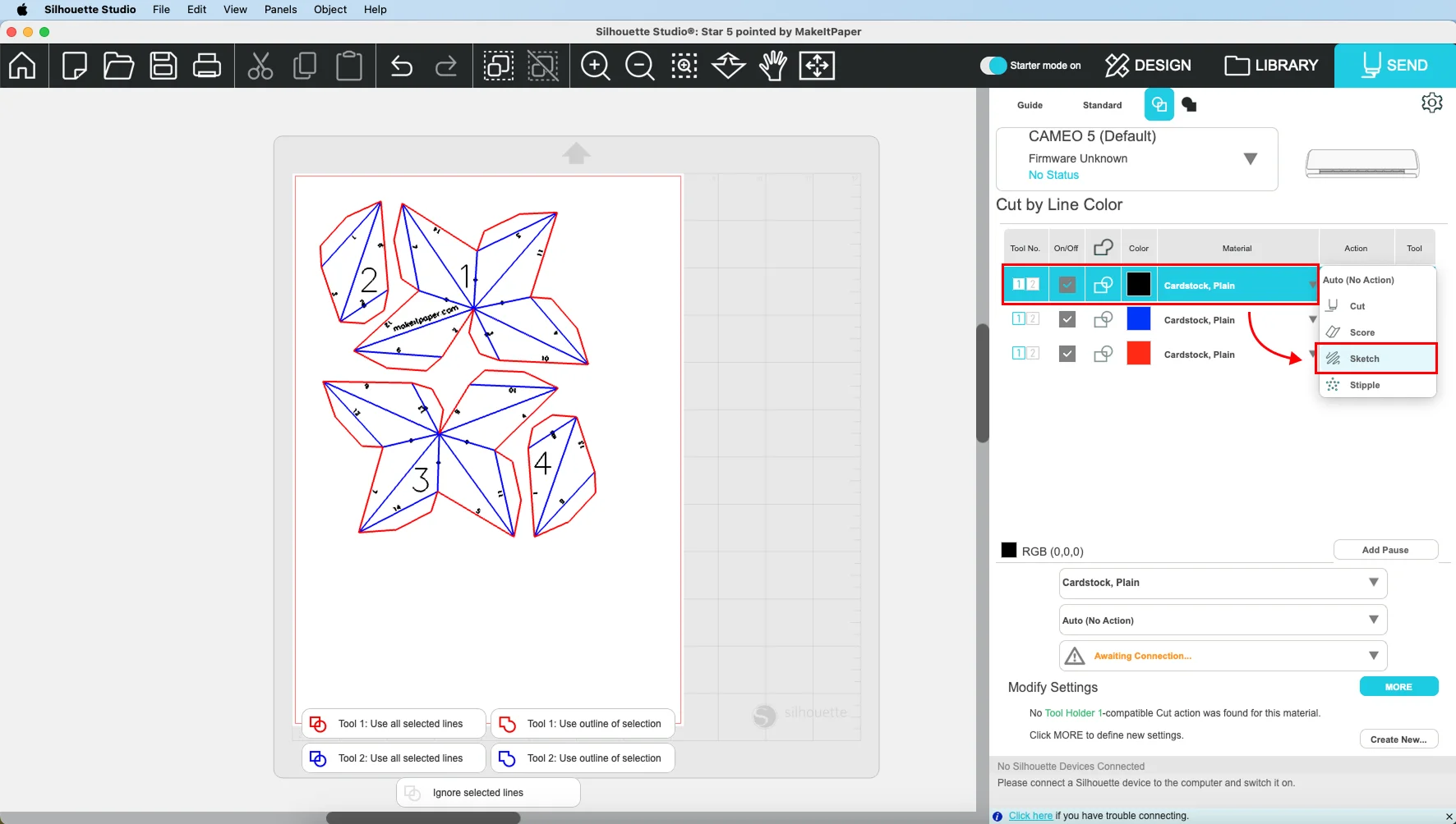 Silhouette Studio, step 3